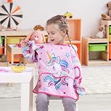 WERNNSAI Unicorn Art Smock Kids Apron Long Sleeve 3 Pockets Waterproof view 8