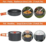 Lixada Camping Cookware Kit 10 Piece Nonstick Set Pot Pan Cups Fork Spoon Kettle view 7