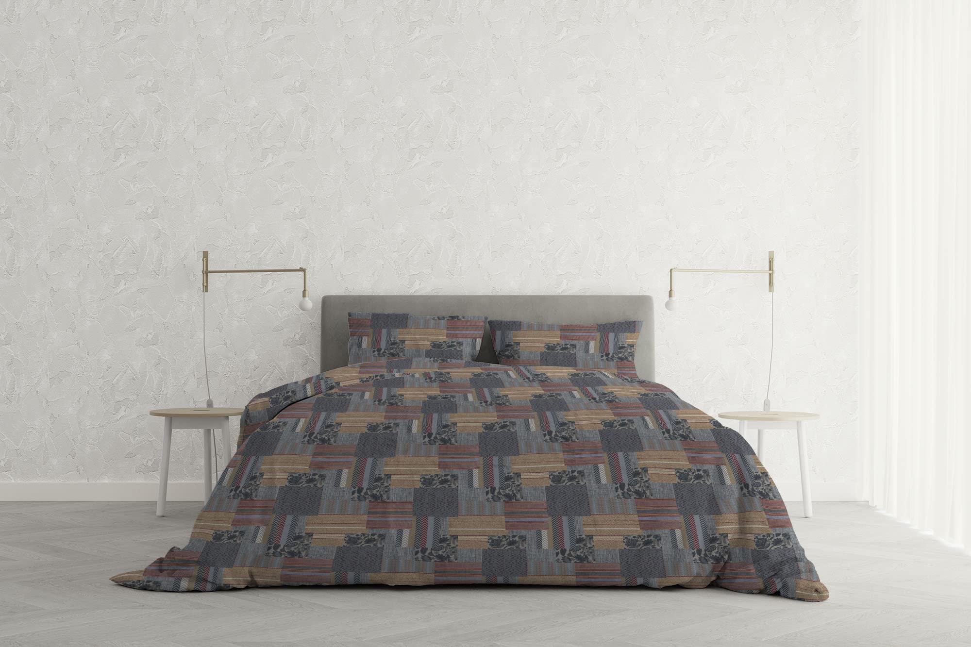 MB Home Italy, Duvet Cover Set "Athena", Adana Grey, Double