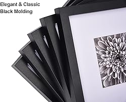 Yaetm 8x8 Picture Frames Black Set of 9, Square 8x8