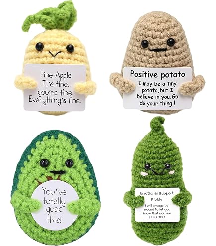Poupée Au Crochet Pilule - Soutien émotionnel, Cadeau Pour Soignants - Avec Message Encourageant - Porte-clés Déco