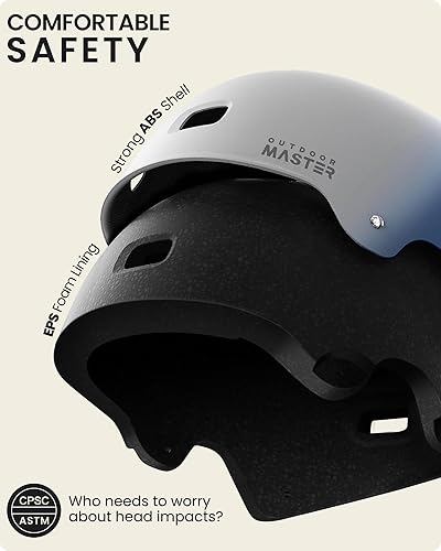 OutdoorMaster Skateboard Cycling Helmet Two Removable Liners