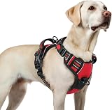 Rabbitgoo Dog Harness Large Adjustable No-Pull Reflective Red L