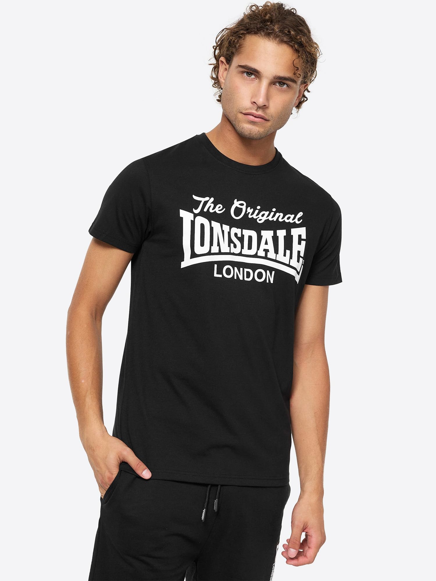 Lonsdale Herren T-Shirt Normale Passform Doppelpack MORHAM Black/Olive L 117432 2