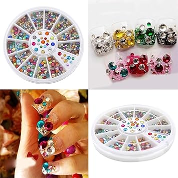 1 Pc Gem Crystal Round Stone Nail Art Rhinestones Diy Professional