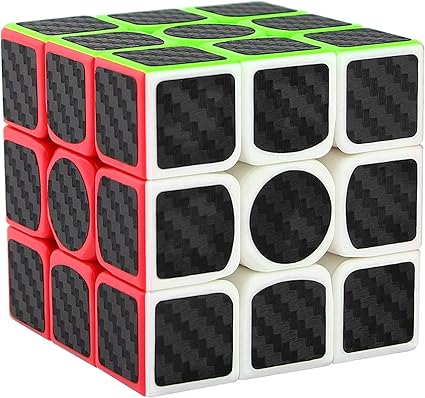 spincart Stickerless High Speed Carbon Fiber 3x3 Magic Rubik Cube Puzzle Toy with Adjustable Speed, Brainstorming Puzzle Game Toy