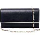 DETARA Women Evening Bag Vegan Leather Clutch Purse Shoulder Crossbody Envelope Bag for Party Wedding Prom Bridal