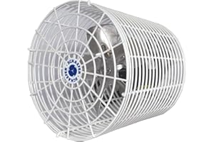 Schaefer VK8 Versa-Kool Air Circulator Fan, Ceiling Wall Mount Greenhouse Fan & Steel Guards, 450 CFM, 1/100 hp, Energy-Efficient Commercial Fan for Patio, Garage, Industrial & Workshop (White)