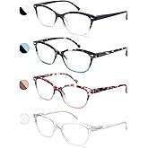 MODFANS Women Reading Glasses 1.75 4 Pair Stylish Ladies Readers with Comfort Spring Hinge Pattern Design Pouch Included