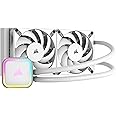 CORSAIR H100i RGB Elite Liquid CPU Cooler - 240mm AIO - AF120 Elite PWM Fans - Intel® LGA 1700, 1200, 2066, AMD® AM5 & AM4 Sockets - White