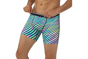 Novastar Mens Boxer Briefs - Neon Diagonal Stripe Print A Elasticity Mens Underwear Boxer Briefs Compression Shorts