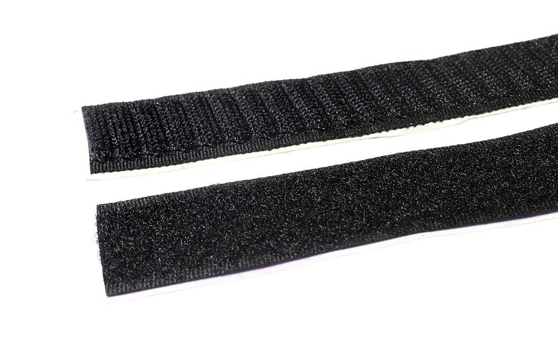 BONUS Eurotech 1BZ21.01.0025/A25 Hook And Loop Fasteners, Self Adhesive, 25 mm Strip, Set: 25 m Hooks And Loops, Black