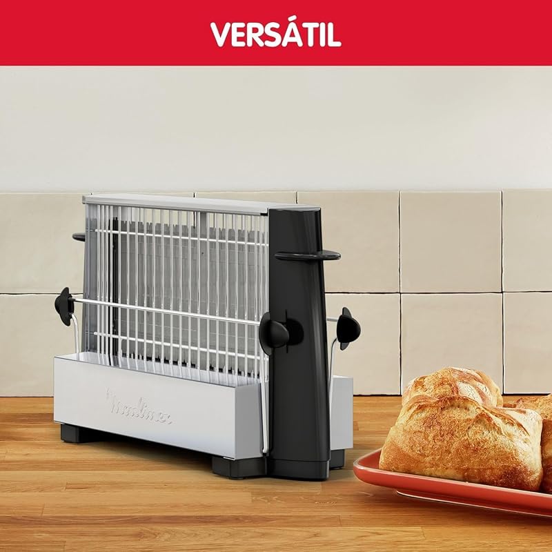 Multipan, Tostador Clásico, Para 4 Rebanadas, Inox y negro