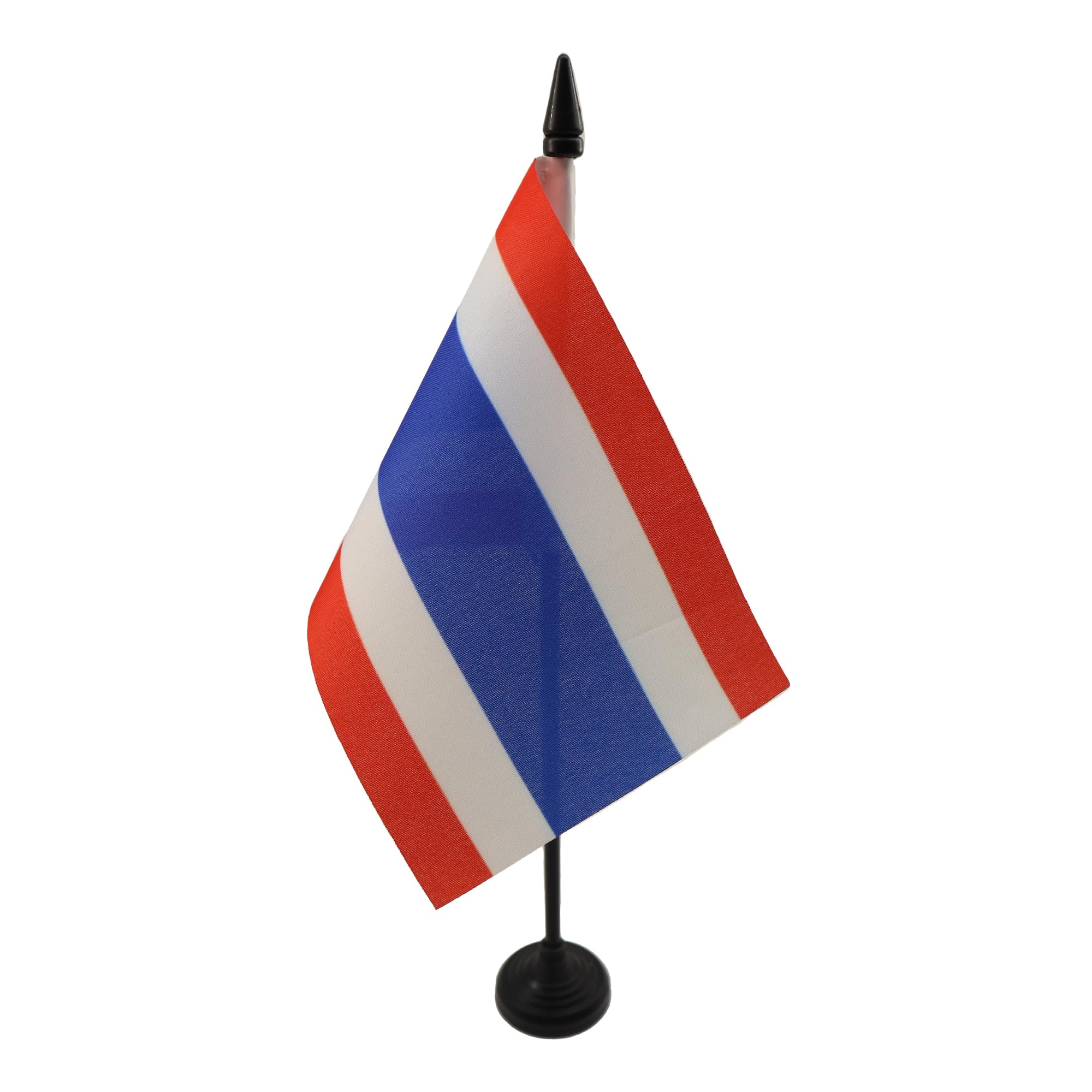 AZ FLAG - Thailand Table Flag 4'' x 6'' - Thai Office Mini Banner 100% Polyester 15 x 10 cm - Mini Desk Flag with 10'' Pole and Black Plastic Base