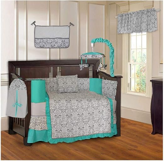 turquoise baby bedding