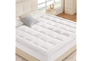 Eiayeebil Twin Pillow Top Mattress Topper, 1000GSM Extra Thick Mattress Pad for Body Pain Relief, Soft Breathable Bed Topper with 8"-21" Deep Pocket, 3D+7D Down Alternative, White