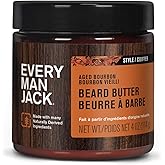 Every Man Jack Beard Butter- Aged Bourbon Fragrance - Rejuvenates, Hydrates, and Styles Dry, Unruly Beards While Relieving It
