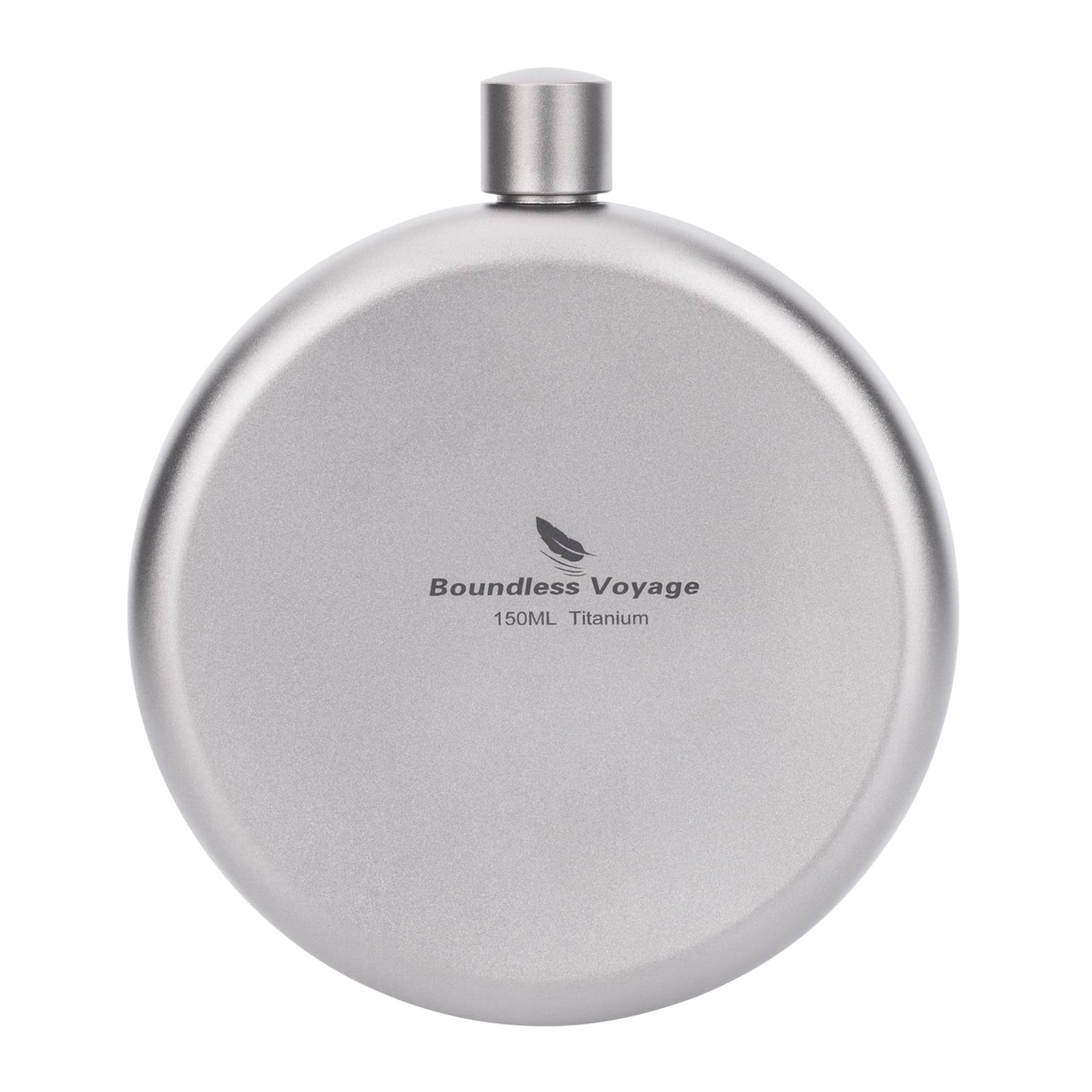 usharedo Titanium Camping Bottle Ultralight Hip Flask Portable Round Wine Bottle with Funnel Whiskey Alcohol Drinkware Accessories 150ml Ti3065D