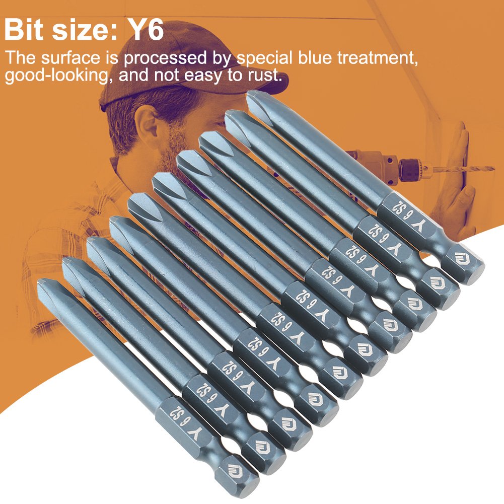 10pcs Y Shaped bit 1/4inch Hex Shank 65mm S2 Alloy Steel Y
