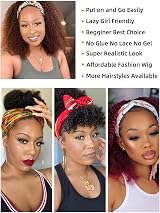 Romface 16 Inch Kinky Curly Human Hair Wig 180% Density Afro Black Glueless view 4