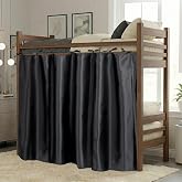 Calm &amp; Cozy Blackout Bunk Bed Curtains for Bottom Bunk, Black, 1 Panel