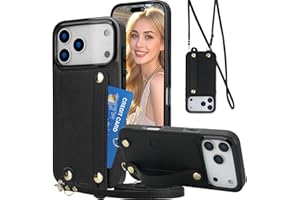 Ephoou for Apple iPhone 17 Pro Max Case Crossbody Lanyard Wallet with Card Holder, Wrist Strap, Detachable Adjustable Shoulde