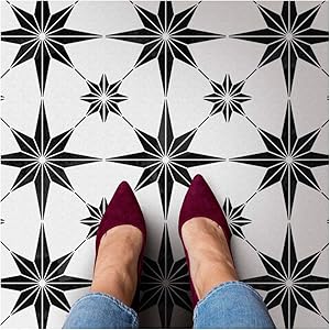 Star Tile Stencil - Geometric Cement Tile Stencils for Painting Tiles - Reusable Tile Stencils for Home Makeover - Paint Your Old Tile and Save - Floor Painting Stencils - (Large Tile Stencil 12x12)