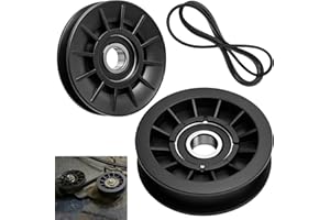 756-05024 V Idler Pulley & 756-05032 Flat Idler Pulley & 754-05027 (1/2" X 91") Tractor Drive Belt Compatible with Cub Cadet 