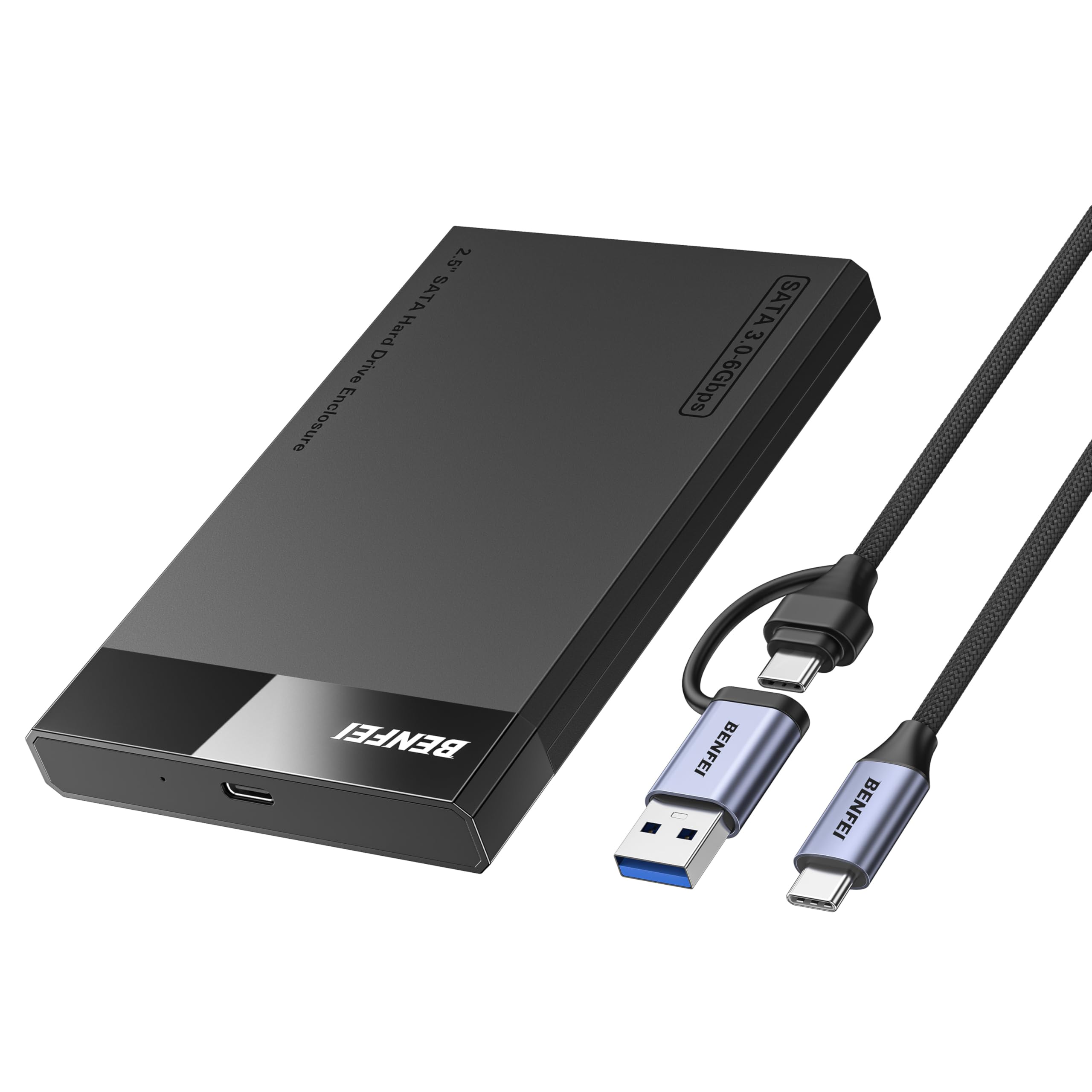 BENFEI Festplattengehäuse 2,5 Zoll, SATA III auf USB bis zu 6 Gbps Werkzeugfrei Externes Gehäuse für SSD und HDD ( Optimiert für SSD, unterstützt UASP SATA III)