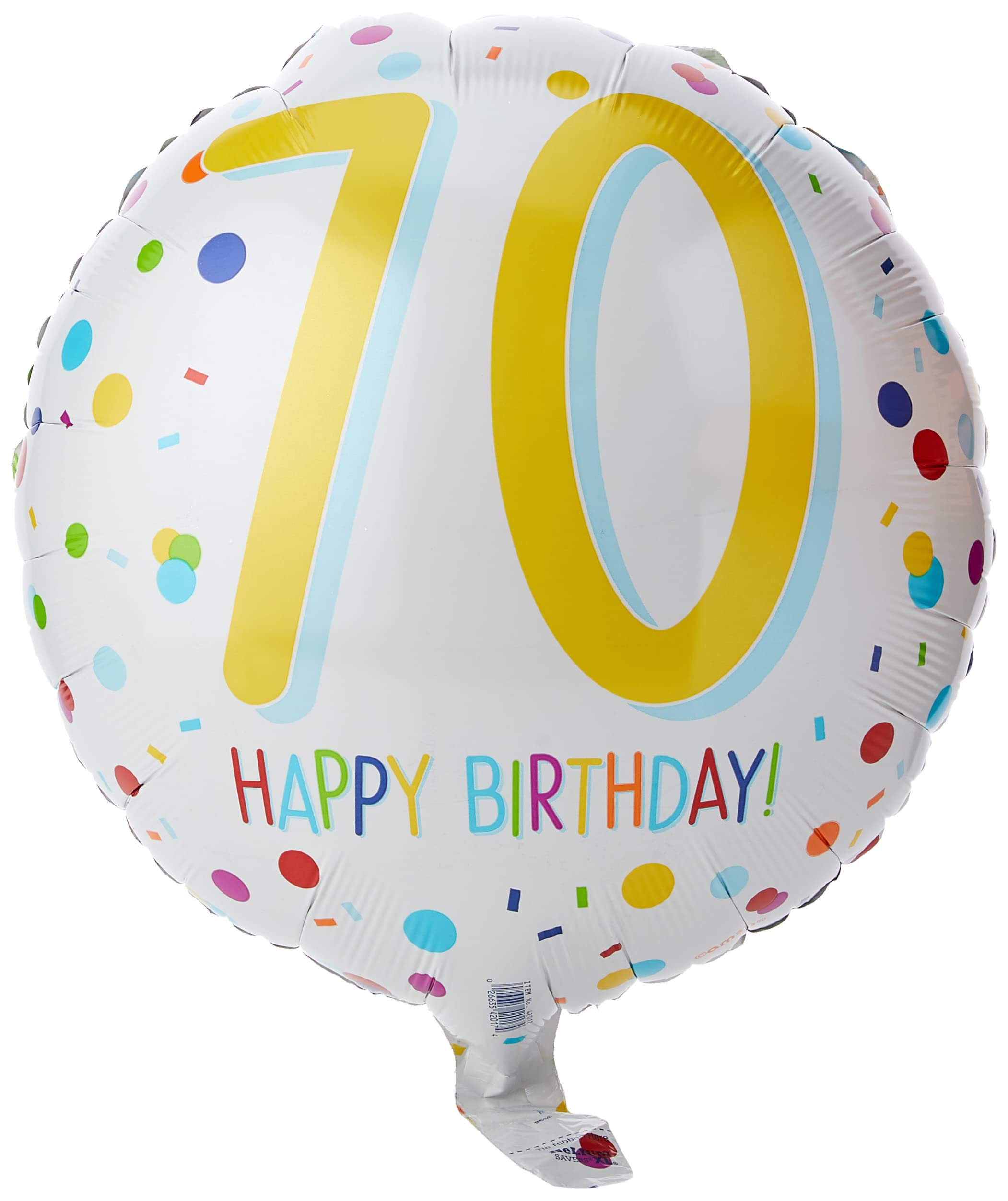 (PKT) Confetti Birthday 70th Standard Foil Balloon S40