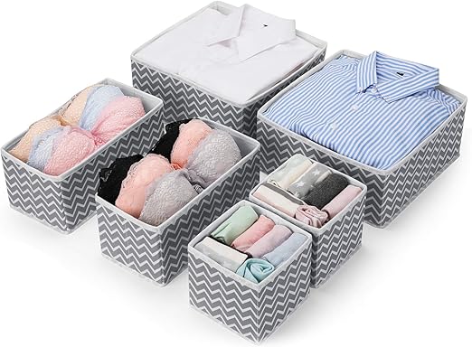 Maidmax Set Of 6 Dresser Drawer Organiser Fabric Wardrobe