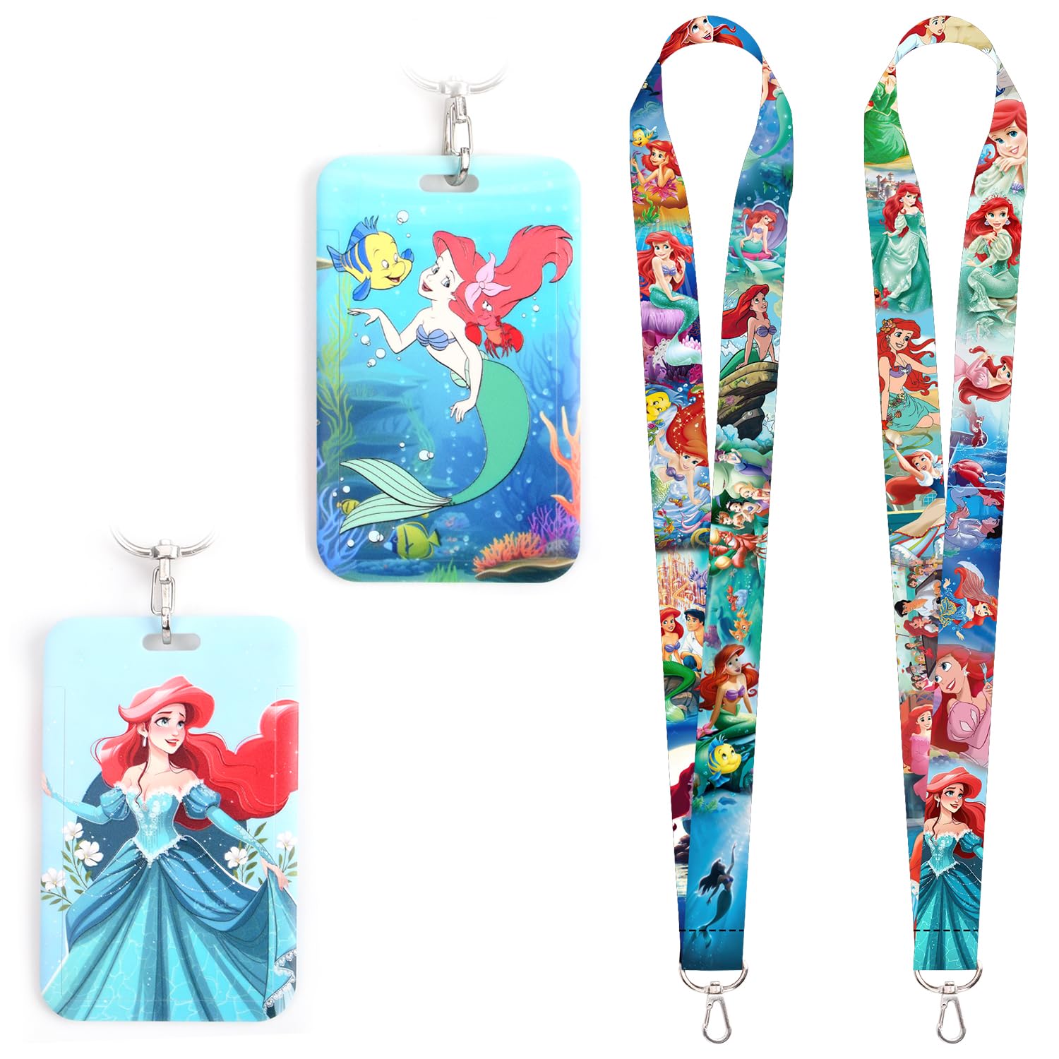 GTOTd Cute Girl Lanyard (2 Pack) with ID Holder for Keys Wallet, Merchandise Keychain Princess Decorations Party Supplies Gifts for Teens Girls