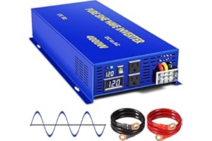 XYZ INVT 4000 Watt Pure Sine Wave Inverter 12V to 110V 120V AC Car Power Invert Surge 8000W Power Converter for Solar System.(4000W 12V DC to AC 120V AC)