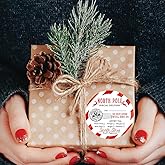 North Pole Christmas Stickers from Santa for Gifts, Christmas Gift Tags Stickers for Women Men Kids Presents Decor, Funny Christmas Wrapping Paper Labels Sticker for Xmas Party Favors, Treat Cookie