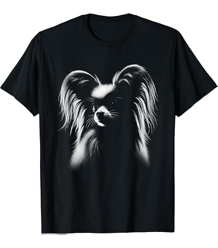 Amazon.com: Papillon Dog Motif Pet Art Papillon T-Shirt : Clothing