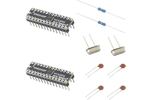 naughtystarts 2pcs ATMEGA328P with Bootloader 4x4 SMD to DIP28 and 16MHz Crystals, 1M Resistor, 22pF Capacitors Kit