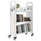 VEVOR Rolling Library Book Cart, 330 lbs