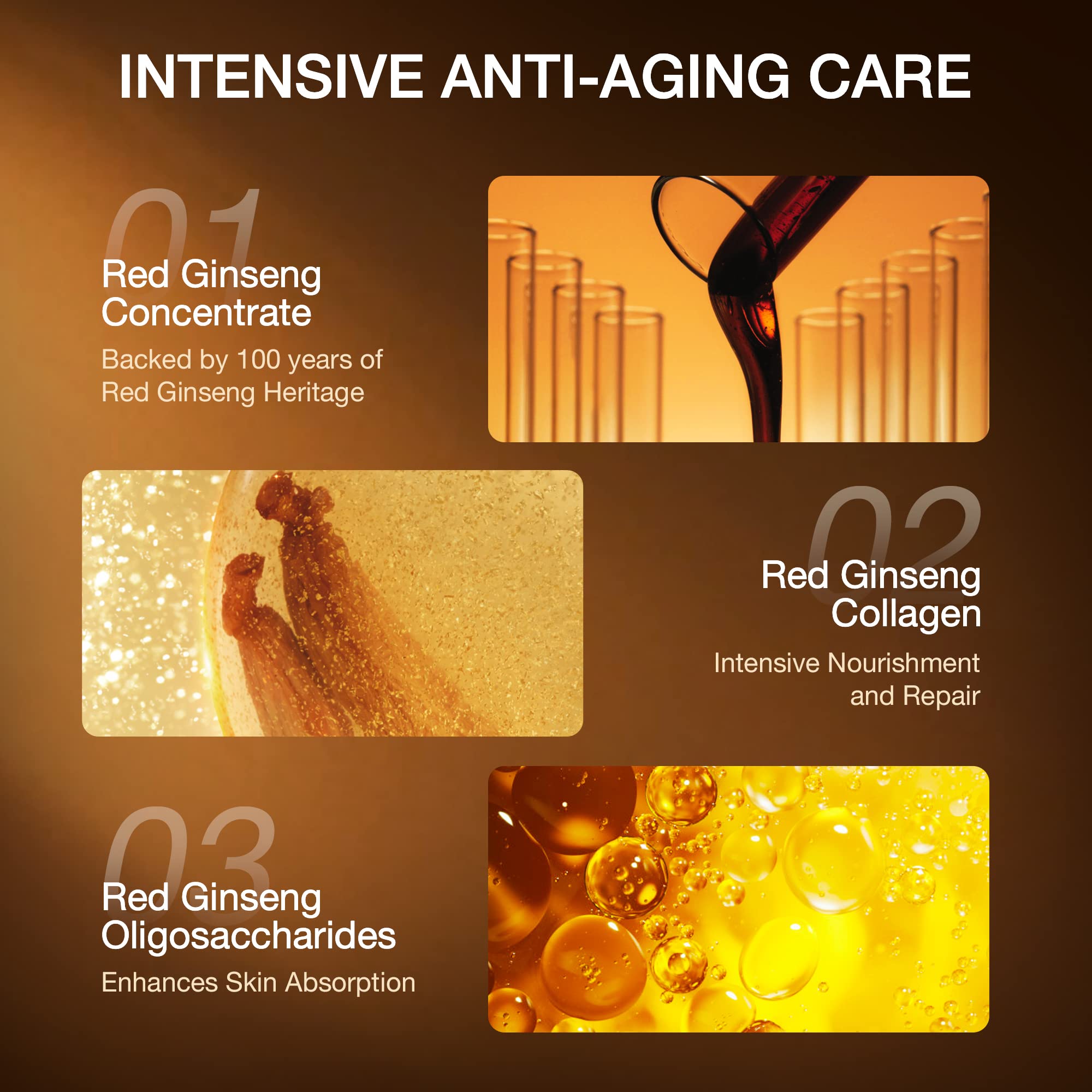 DONGINBI Power Repair Concentrated Essence Set, Hydrating and Anti-Aging, Firms & Lifts, Deep Moisturizing, Korean Ginseng Skin Care