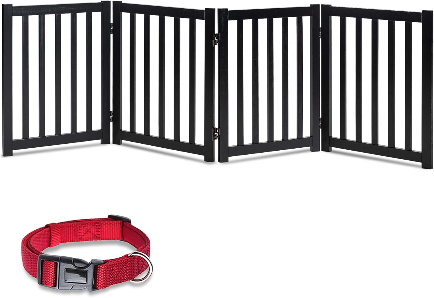 LZRS Oak Wood Foldable Pet Gate,Wooden Dog Gate,Cat Gate