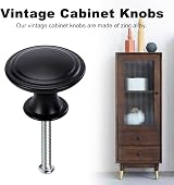 TsunNee 24Pcs Vintage Cabinet Knobs 30mm Round Black Iron Drawer Handles view 4