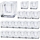 JONERAY Glass Candlestick Holders Bulk for Taper Candles, Set of 18 Clear Glass Candle Holders for Family Party, Church and Wedding