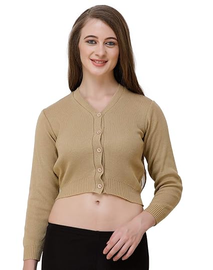 V-Neck Women Full Sleeves Stitched Blouse