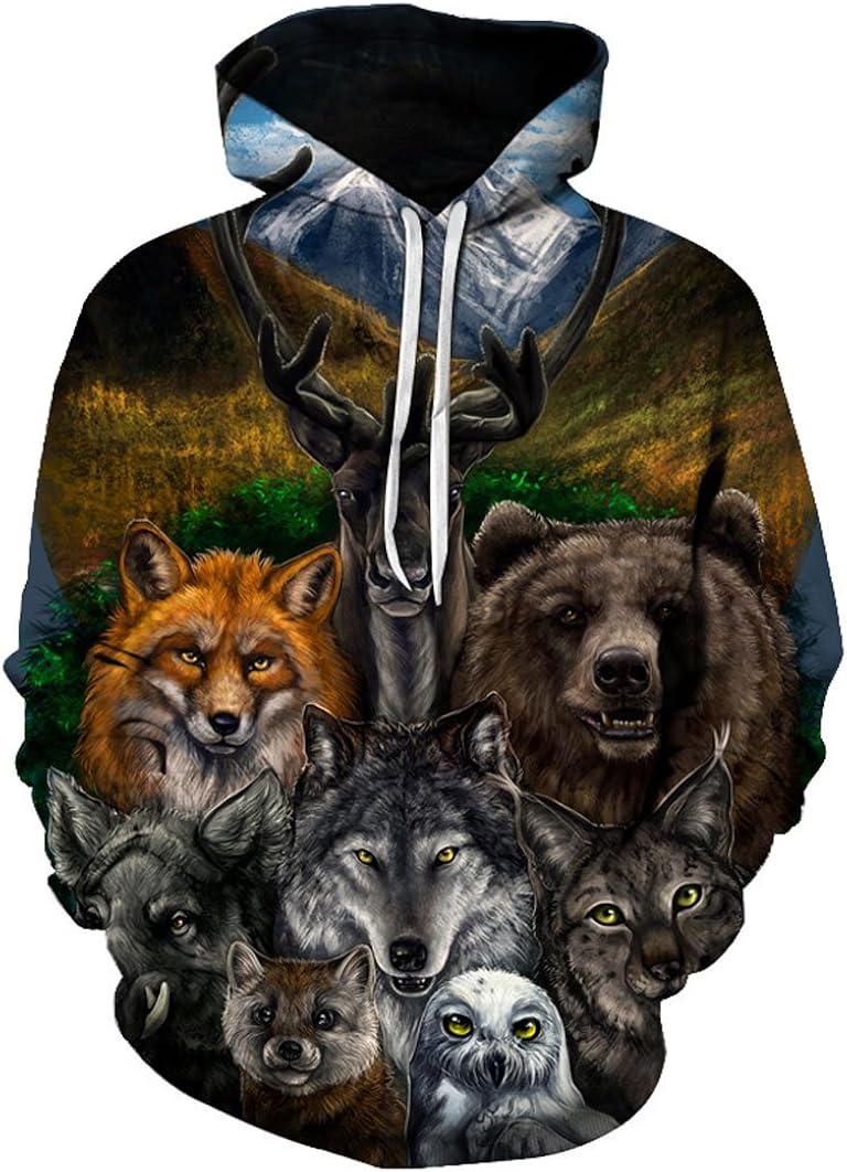 Swag Hoodies Unisex Animal Printed 3D Fashion Sweatshirt Novelty Pullover Plus Size Hooded at