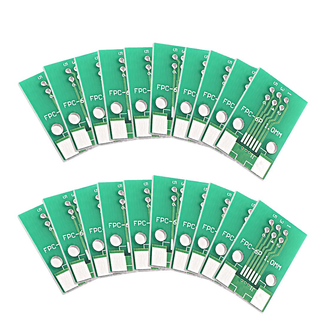 sourcingmap FPC 6PIN 0.5 / FPC 6PIN 1 to DIP Adapter PCB Board Surface Mounted Devices Converter 20pcs