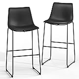 NicBex Retro Bar Stools Crazy-Horse Leather with