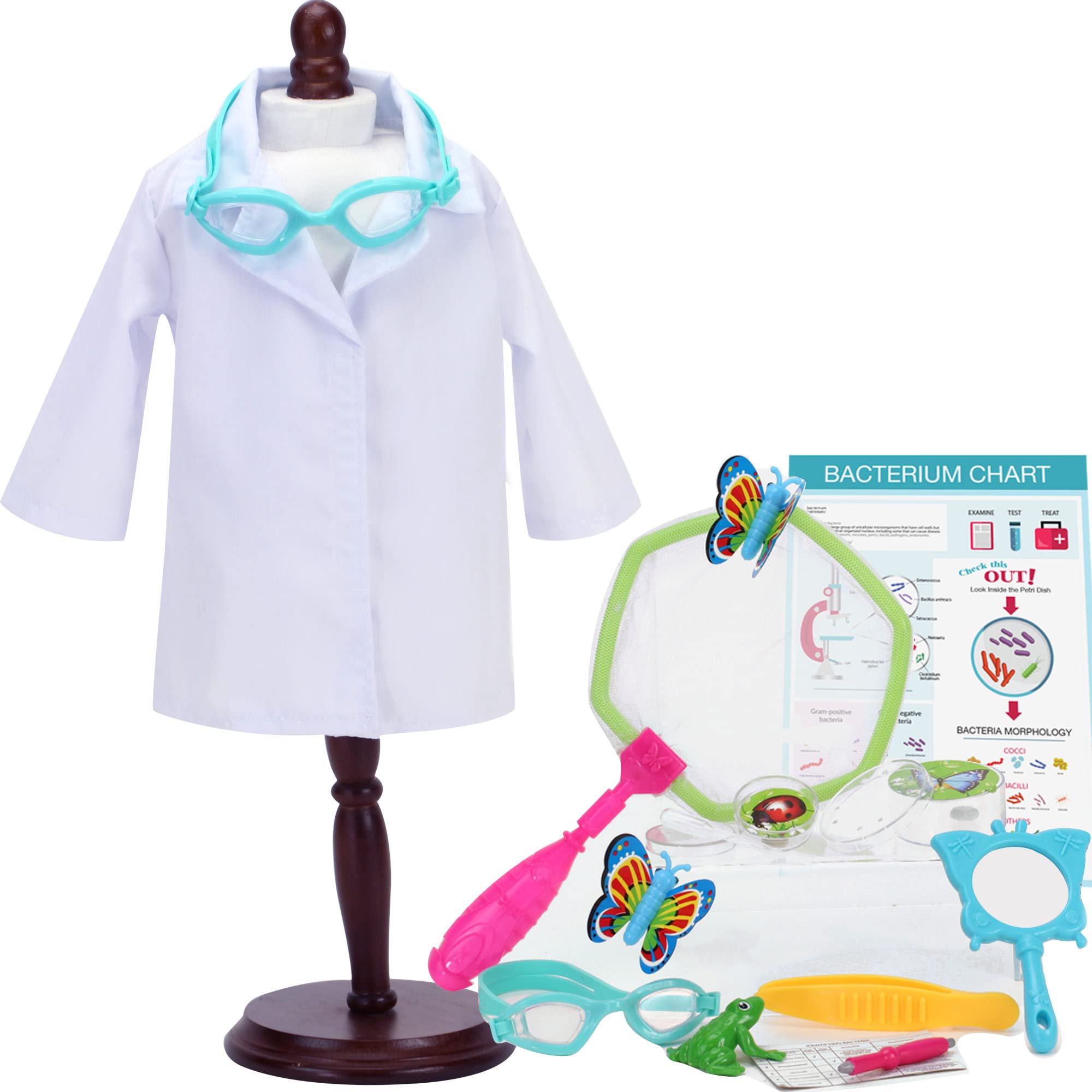 Sophia's Baby Doll Biologist Outfit and Science Lab Playset Toy with 14 Play Accessories, For 18 Inch Baby Dolls, No Doll Included