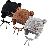 JANGANNSA Cute Knitted Boys Girls Christmas Beanie Warm Earflap Winter Hat Infant Toddler Baby Beanie 0-2Y