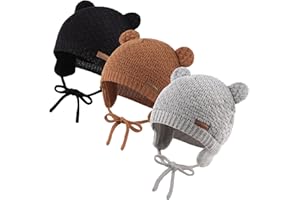 JANGANNSA Cute Knitted Boys Girls Christmas Beanie Warm Earflap Winter Hat Infant Toddler Baby Beanie 0-2Y