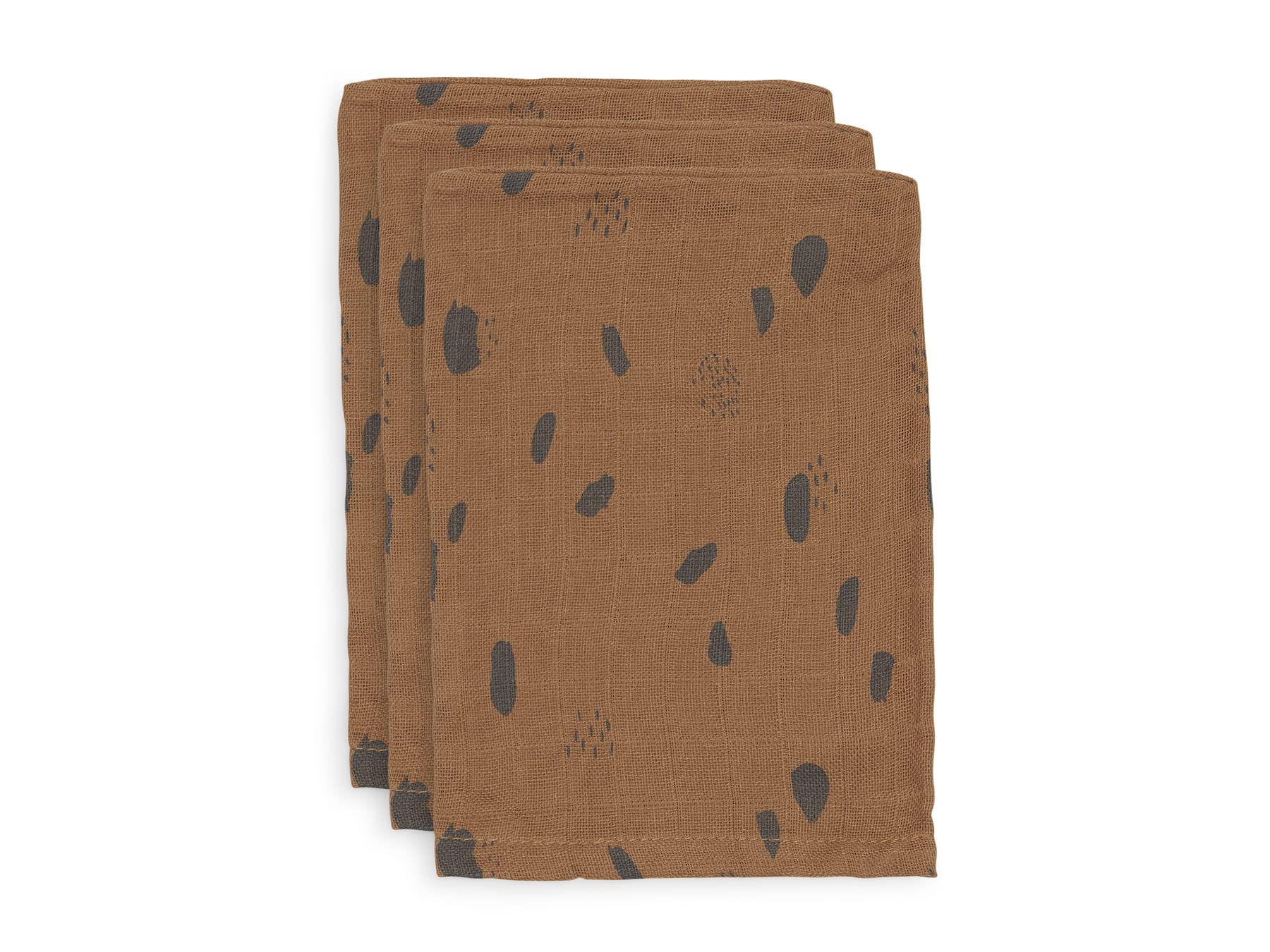Jollein 536-848-65346 Hydrophilic Wash Cloth, Hydrophilic Spot Caramel, Pack of 3, Brown, 35 g
