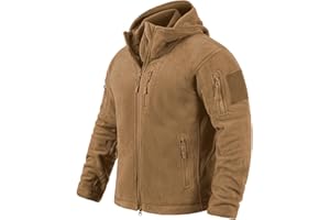 NAVEKULL Men's Tactical Fleece Jacket Winter Warm Full Zip Military Hoodies Multi-Pockets Hiking Hunting Outdoor Coats
